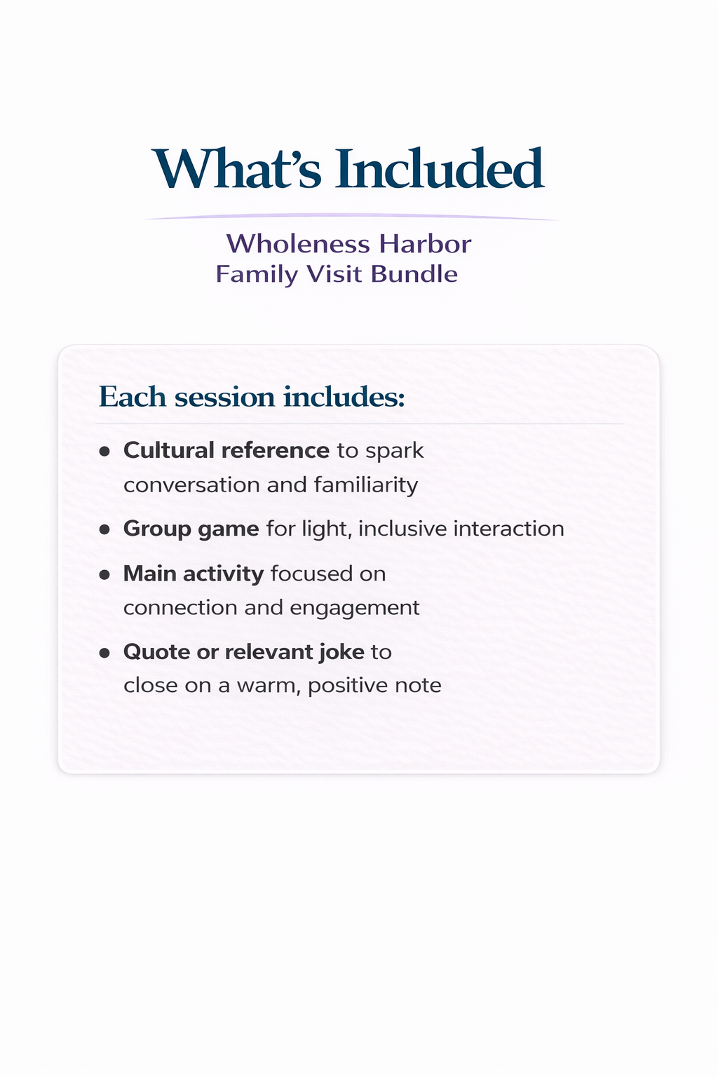 Wholeness Harbor Family Day Bundle